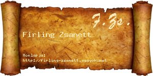 Firling Zsanett névjegykártya